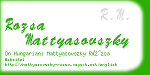 rozsa mattyasovszky business card